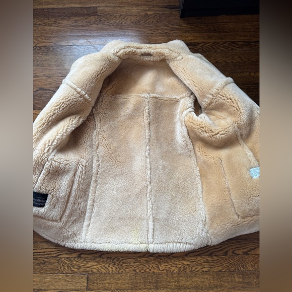 Saks Fifth Avenue brown shearling jacket coat Size 42 - Picture 16 of 17